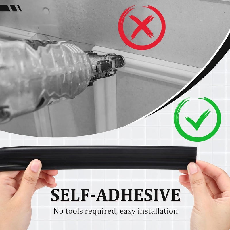Innconee 32.8ft x 1.6 Inch Flexible Peel and Stick Molding Trim for Wall, Baseboard, Backsplash, Tile Edge, Chair Rail, Mirror-self Adhesive Moulding Trim for Bathroom Wall Door Floor Window, Black - Image 4